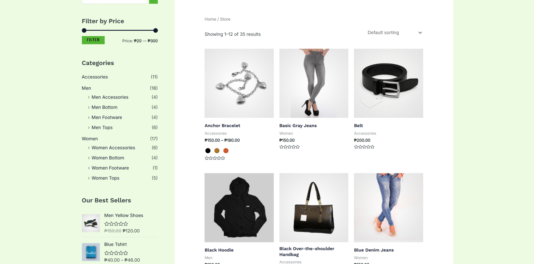 All In One Ecommerce Store Shhopping Page